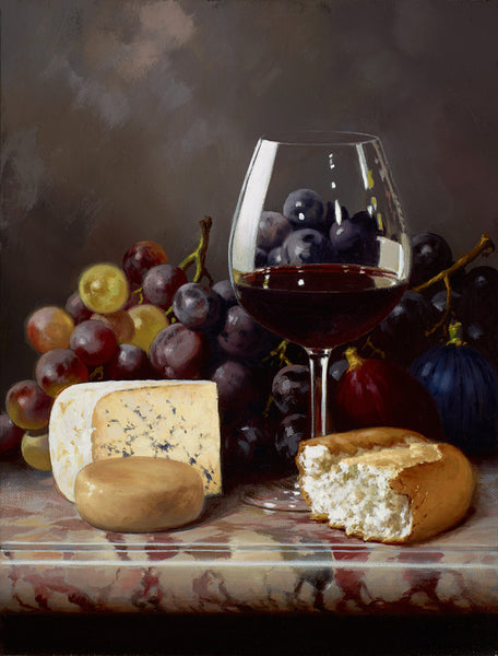 "A Glass of Cabernet"  Giclee on Canvas