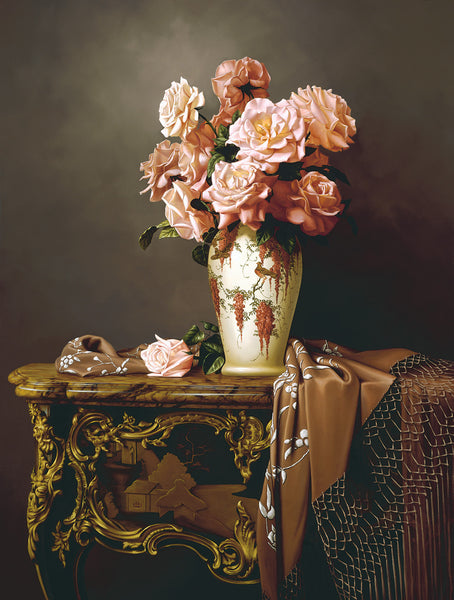 "Peach Roses"  Giclee on Canvas