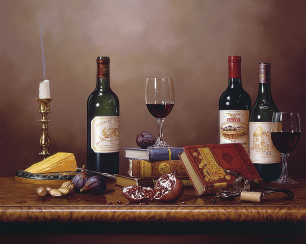 "A Trio of Wines" Giclee on Canvas