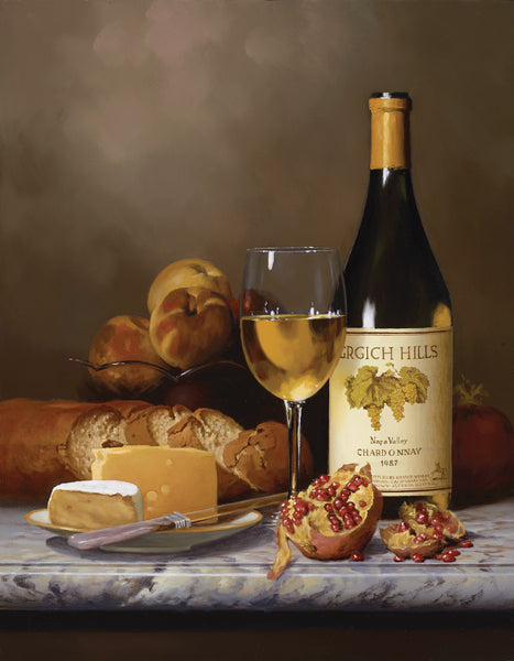 "Cheese and Chardonnay" Giclee on Canvas