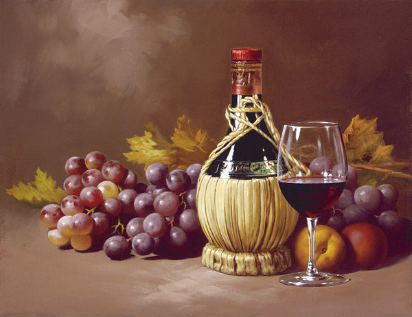 "Chianti & Grapes" Giclee on Canvas