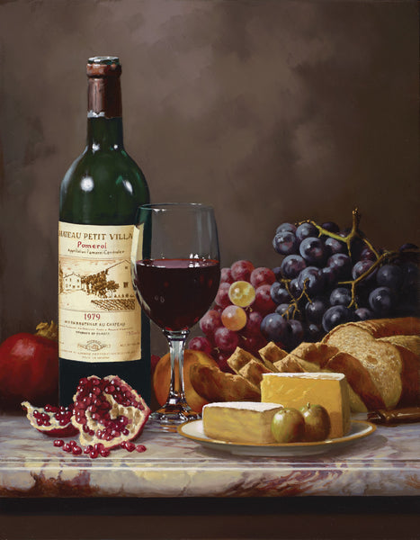 "Pomegranate & Pomerol"  Giclee on Canvas