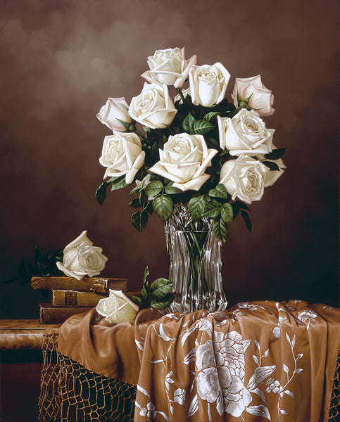 "White Roses"  Giclee on Canvas